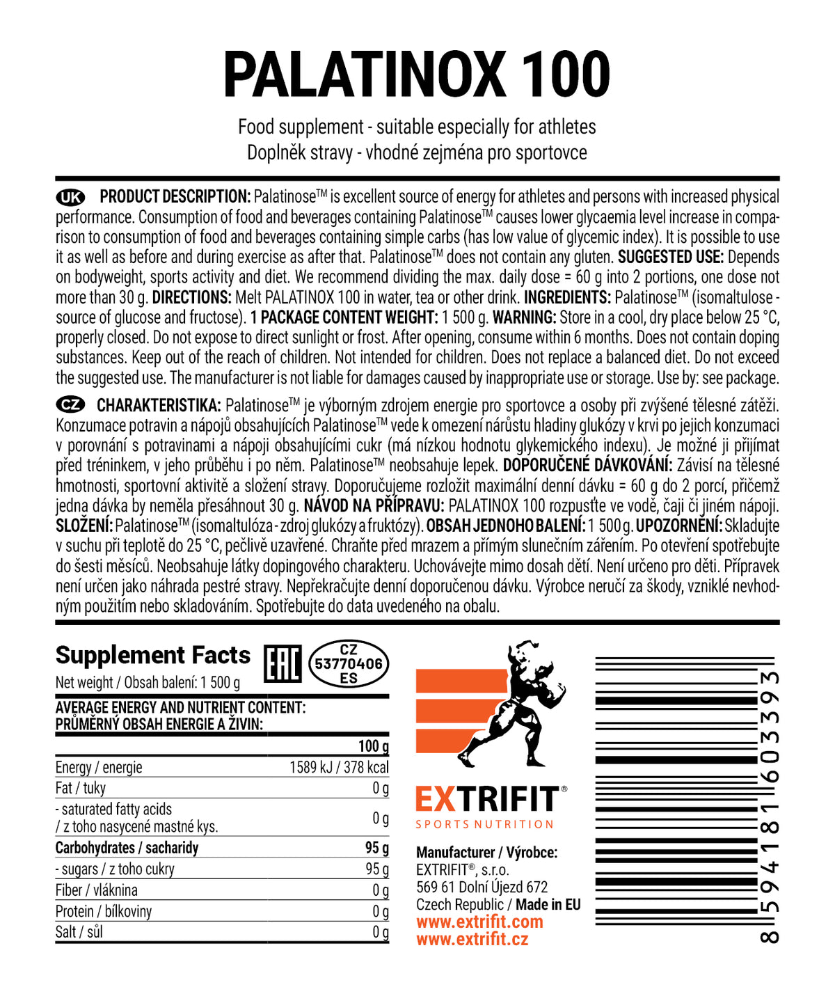Extrifit Palatinox 100 1500 g
