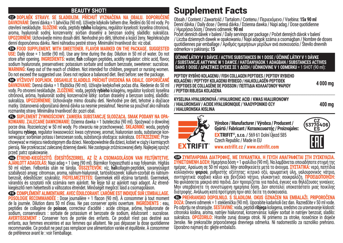Extrifit Beauty Shot! 15 x 90 ml apricot