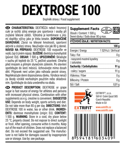 Extrifit Dextrose 100 1500 g