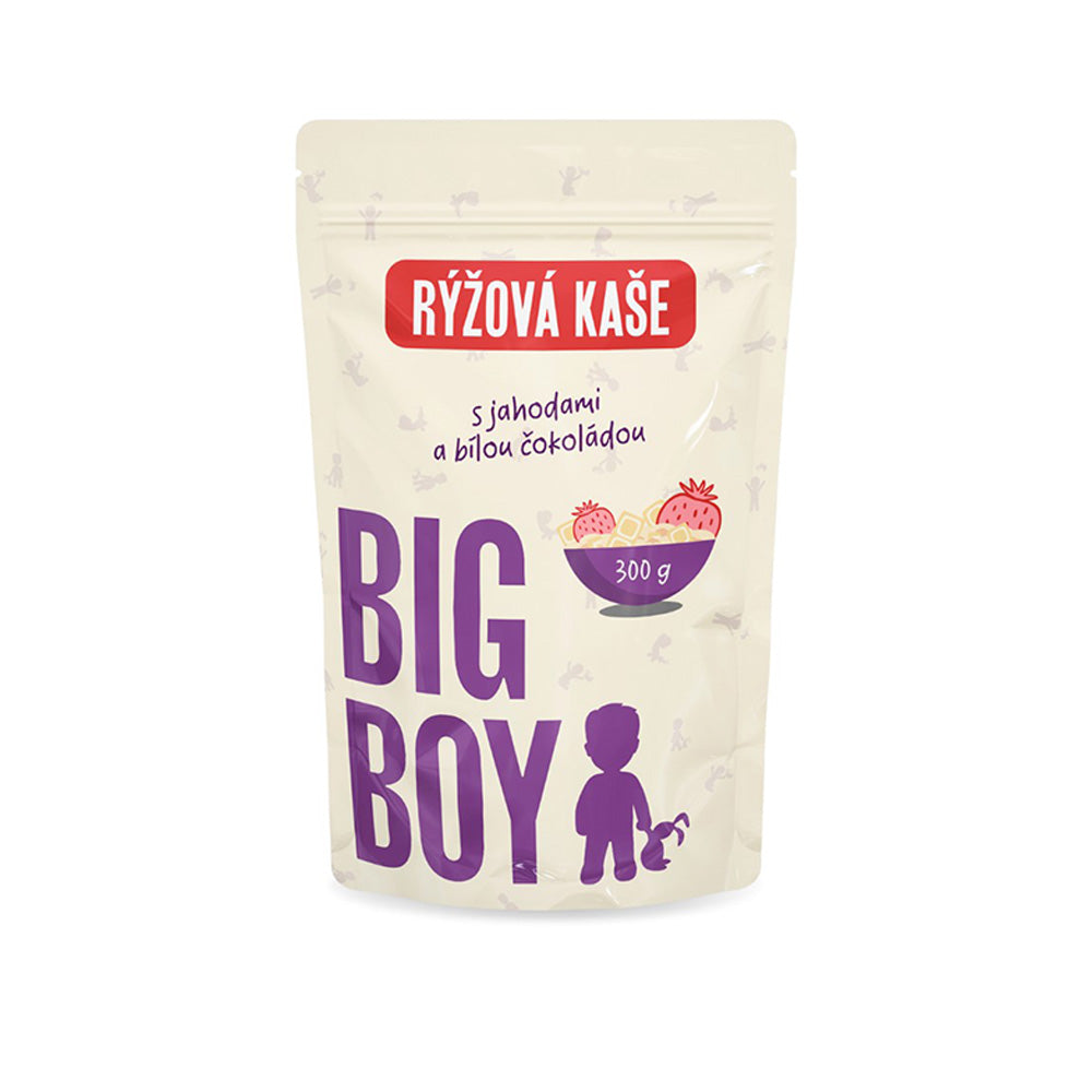 Big Boy Rýžová Kaše 300 g s jahodami a bílou čokoládou