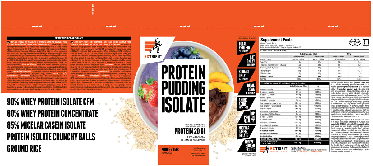 Extrifit Protein Pudding Isolate 900 g