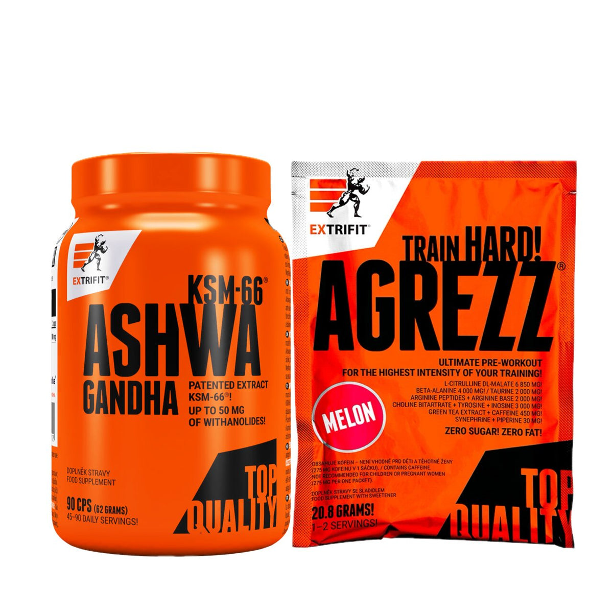 AKCE Extrifit Ashwagandha KSM-66® 90 cps + ZDARMA Agrezz 20,8 g