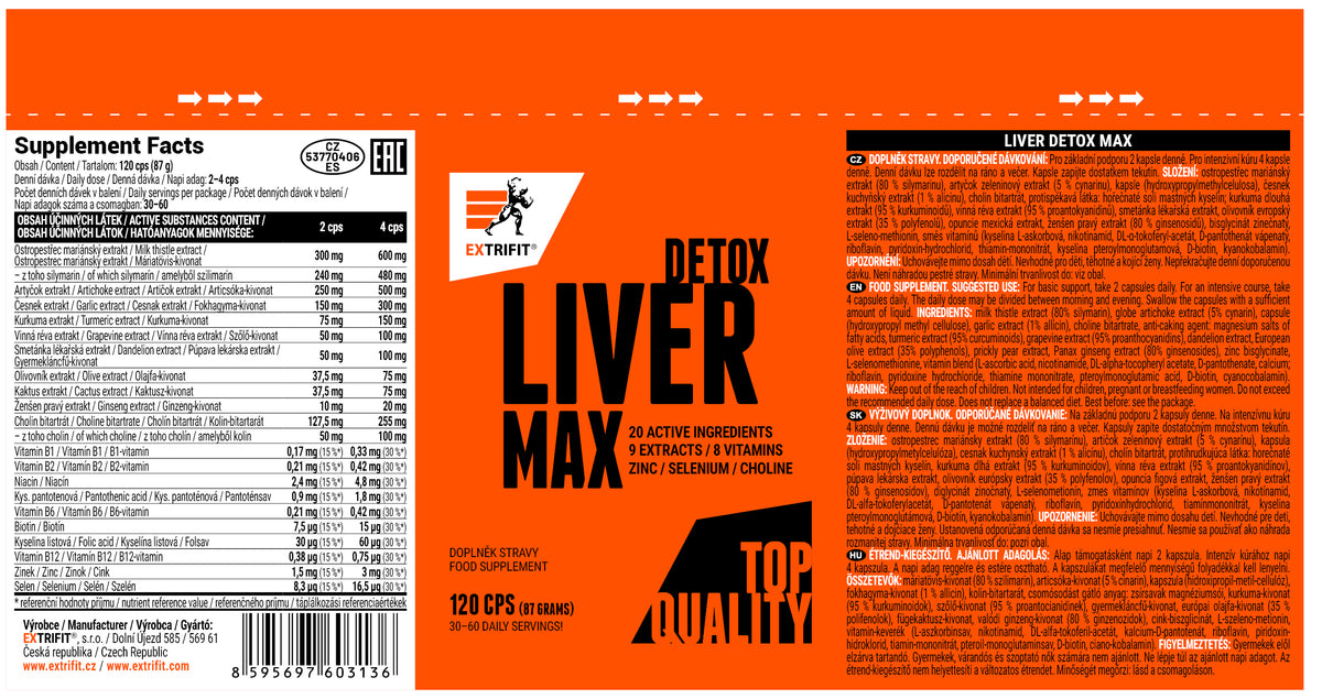 Extrifit Liver Detox Max 120 cps